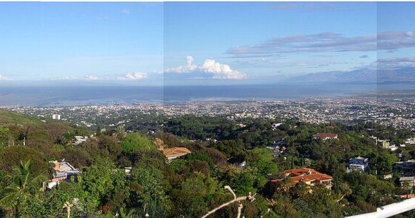 A view across the hillside neighbourhoods of Port-au-Prince, Haiti