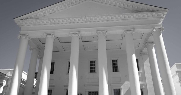 The Virginia State Capitol building in Richmond, seen from the lawn