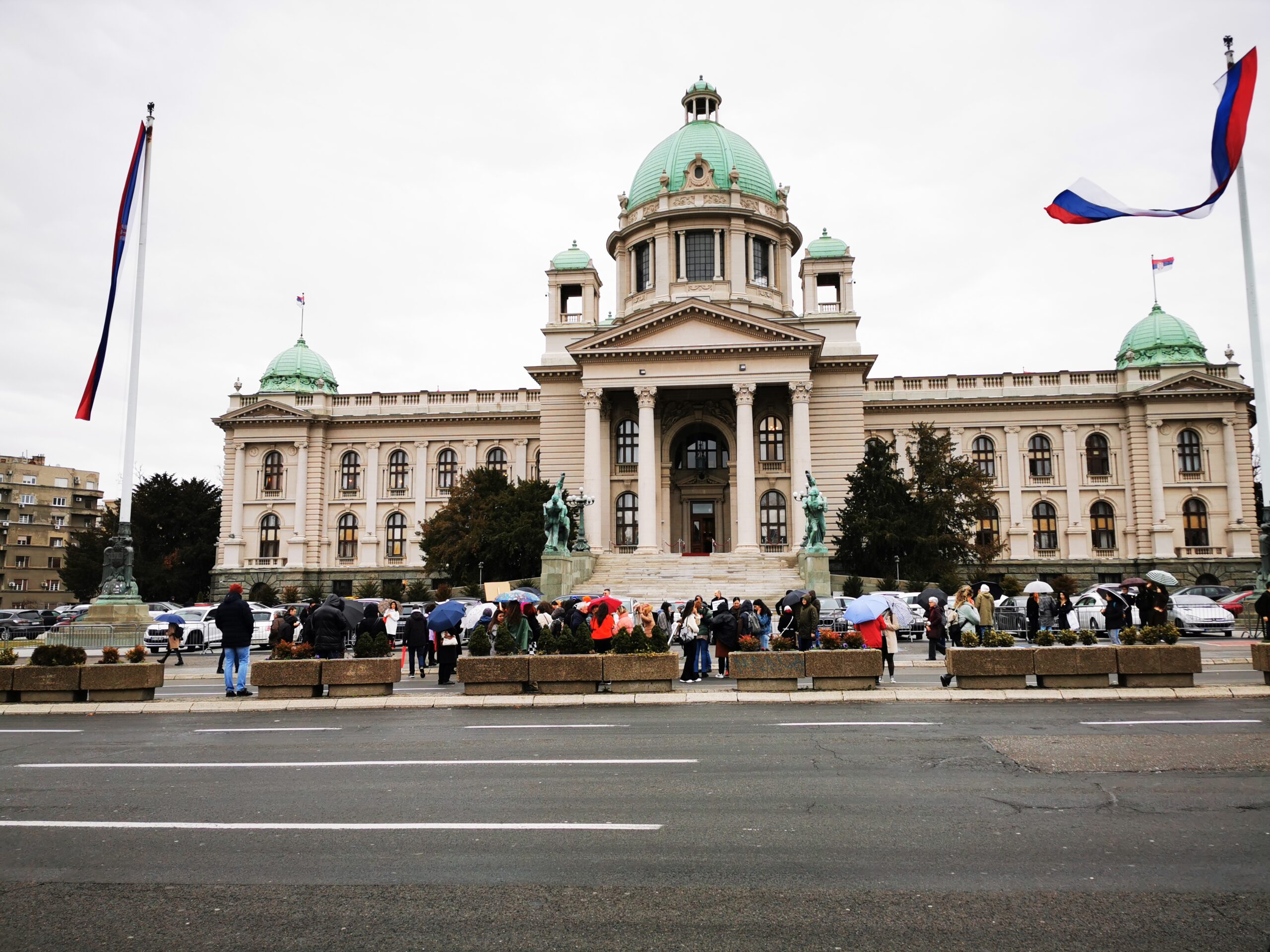 It's a regular protest venue in Belgrade.