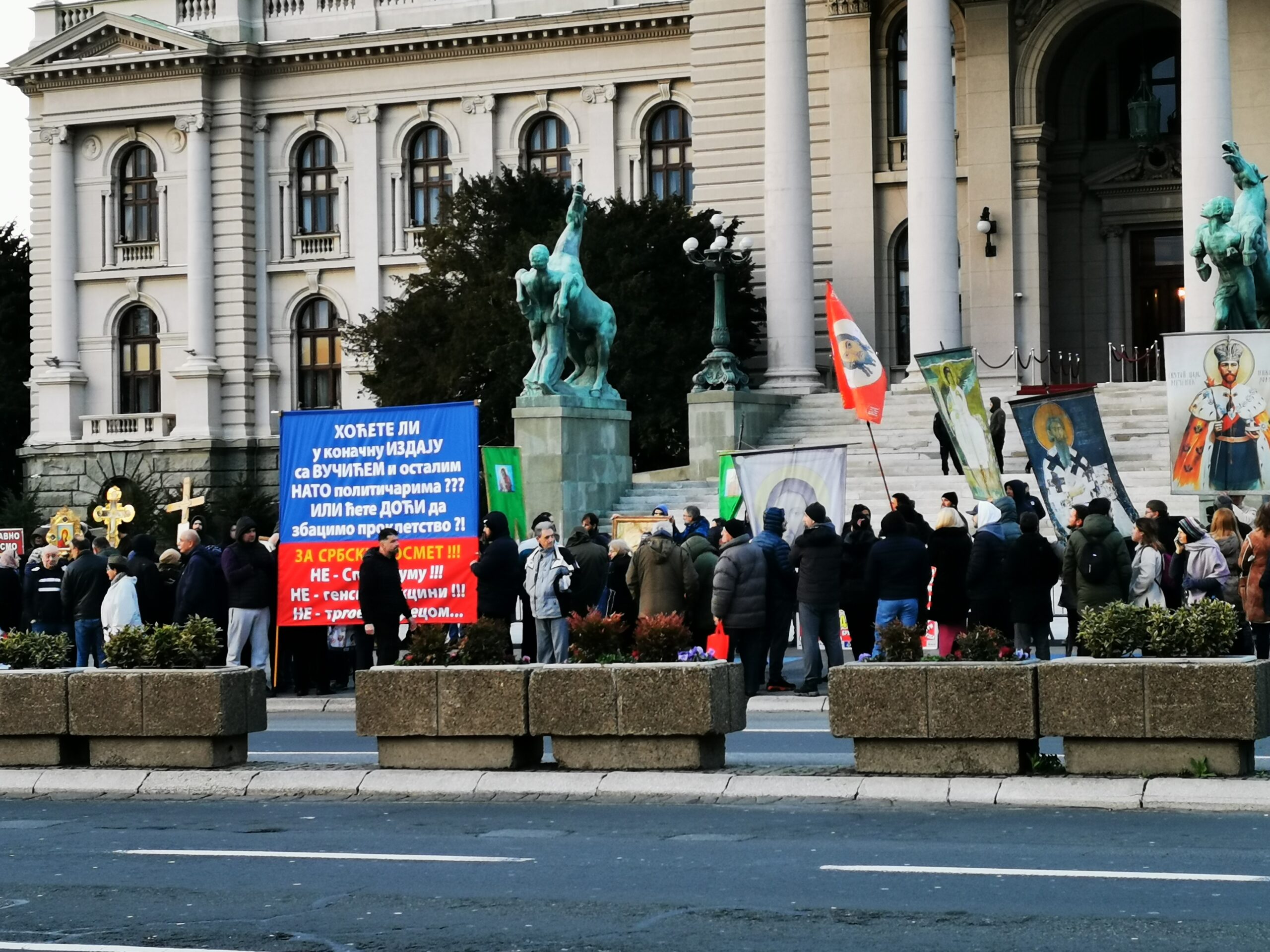 A regular Saturday protest in Belgrade, Serbia.