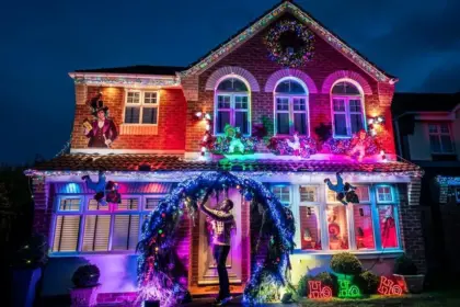 Gay couple transform home into festive Wonka wonderland 