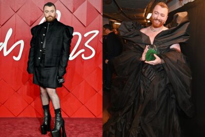 Sam Smith fans go wild for skirt and heels look at British Fashion Awards