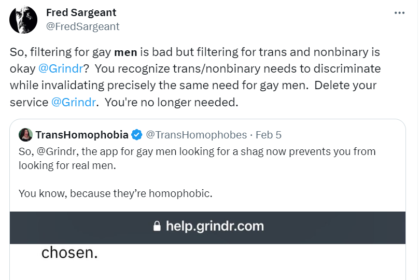 Grindr’s trans-inclusive filter angers gay rights activist: ‘Delete your service’