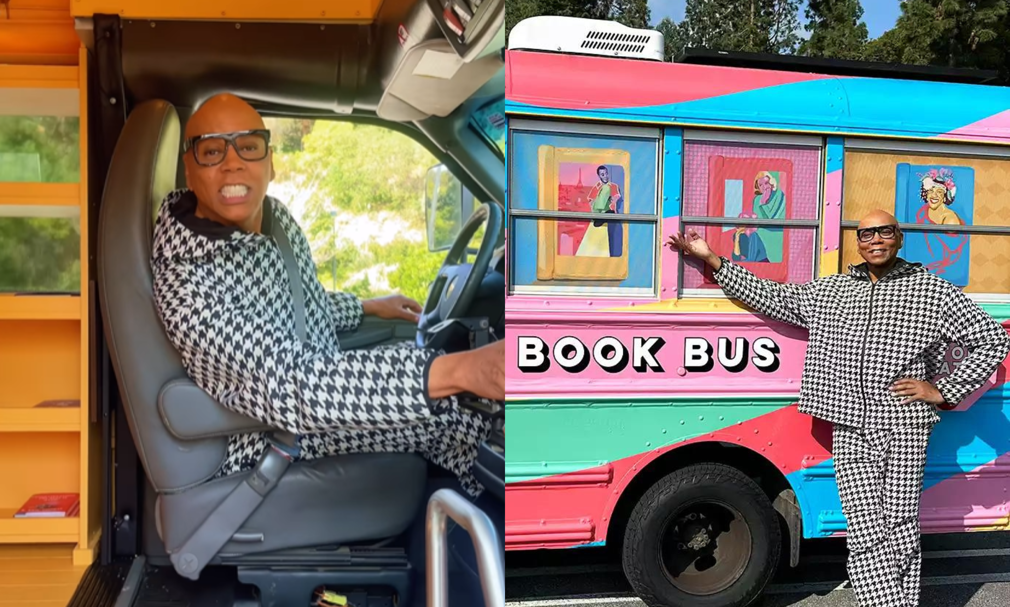 RuPaul runs rings around LGBTQ+ book bans in the best way: With a giant rainbow library bus