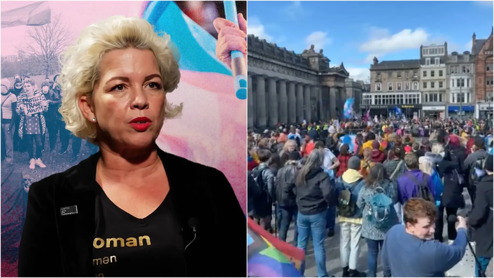 Posie Parker rally ‘drowned out’ by trans rights group Cabaret Against the Hate Speech in Edinburgh